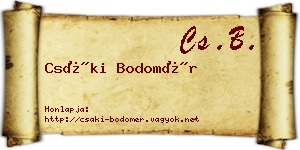 Csáki Bodomér névjegykártya